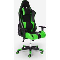 Sedia gaming ergonomica braccioli cuscini regolabile Adelaide Emerald
