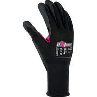 U-Power Love Gants de Travail Nylon Écran Tactile Noir Fuchsia 6/XS 12Pcs