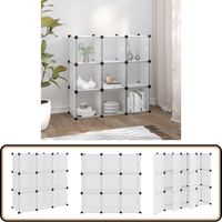 Cubes de rangement 9 pcs avec portes Transparent PP - Cube De Rangement - Étagère De Rangement - Meuble De Rangement - Rangement Intérieur - Organisateur De Placard