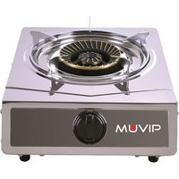 Muvip Serie strong Edelstahl-Gasherd 1 flammig - piezoelektrische Zündung - abnehmbarer Gusseisenbrenner