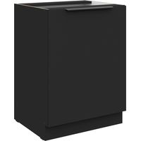 Küchen Unterschrank 60 cm SIENA Schwarz Küche Küchenzeile Küchenblock