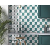 Baguette de finition pour Carrelage mural faïence effet graphique FISHTAIL 12x12cm Jolly boîte de 3 ml / pas m2 Vert-de-gris