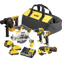 Combi set - 6 Stück Starterset 12V - DEWALT - mit 1 Batterie 5.0Ah + 2x 2.0Ah - Ladegerät - Transporttasche - DCK611P1D2-QW