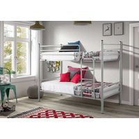LETTO METALLICO POLAR - Argento - 90 x 190 - Con letto aggiuntivo