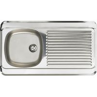 Lavello in acciaio inox 100x60cm a 1 vasca e 1 sgocciolatoio reversibile senza sgocciolatoio