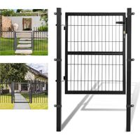 TolleTour 120x100cm Portillon de jardin En acier galvanisé - Portail de jardin - Porte de clôture - Avec serrure, poignée et clé Portillon grillagé - Anthracite
