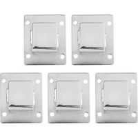 5 Pièces Support d'Étagère Métal Inoxydable, Accroche Tube avec Fermoir Argent pour Fixation Murale