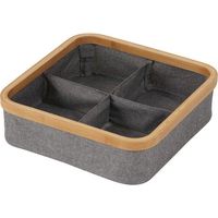 Showerdrape Cotswold Grey & Bamboo Storage Tray with 4 Compartments