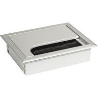 2er Pack - Kabeldurchlass CAVO Kabeldose eckig 100 x 80 mm Silber eloxiert