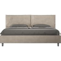 Letto Matrimoniale King Size 200x200 cm Senza Rete Imbottito in Microfibra Appia Large Sabbia