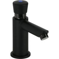 Grifo lavabo de un agua con temporizador 8-12 segundos color negro mate con accionamiento mediante pulsador MCM 908001-NERO-MATT Negro mate