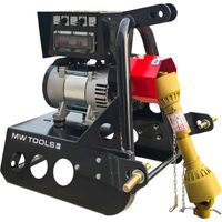 Groupe électrogène agricole 12 kW (15 kVA) pour tracteur dès 30 ch - 230 V et 400 V - Régulateur AVR - Cardan et attelage trois points MW Tools PTG120