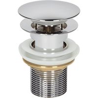 Bathroom Basin Drain Plug Slotted 1 1/4 Inch Chrome Flat Mushroom Head