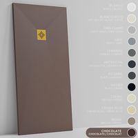SOULHOME Duschwanne - Mineralguss & Gel Coat - Stein-Struktur - Rutschfest - Schokoladenbraun - 120x80- Extraflach 3cm - Inklusive Ablassventil - Goldenes Ablaufgitter