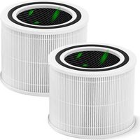 Filtre de Remplacement pour Levoit Core 300/ 300S Purificateur D'air, 2 Pièces Core Mini Filter Filtre de Remplacement 3 en 1 H13 HEPA & Filtre à Charbon Actif Haute Efficacité & Préfiltre en Nylon