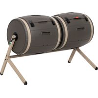 Lifetime Kunststoff Trommelkomposter Fass 380 Liter Braun 79x160x110 cm