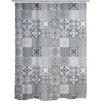 Rideau de douche à carreaux