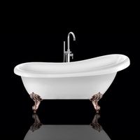 Vasca da bagno freestanding con piedini RICHMOND Bianca 171 cm Piedini di aquila Rame