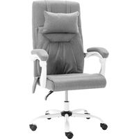 Fauteuil de bureau massant, tissu gris