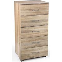 Commode pour chambre 5 tiroirs chêne como cm 50 x 40 x 101 h