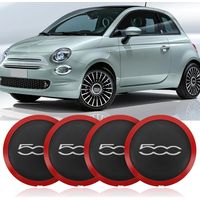 Lot de 4 Enjoliveurs Fiat 500, ABS Enjoliveur 500, 68078419AC Cache Moyeu pour Capuchon De Roue Central Extérieur Fiat 500 Accessoire Remplacement