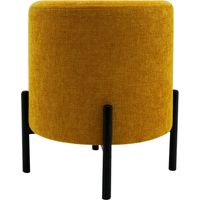 Pouf Rebecca Mobili Cerro 43,5x38x38 Tissu Polyester Acier Jaune Noir Moderne