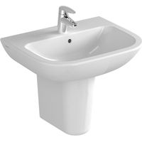 Vitra S20 Wash Basin and Large Semi Pedestal 550mm Wide 1 Tap Hole