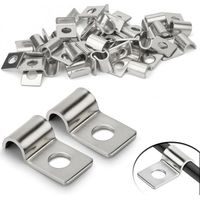 XEPHO Lot de 30 attaches en treillis métallique rigide de 6 mm, en acier inoxydable, pince en U, trou unique, fixation murale, treillis métallique rigide pour câbles de 5 à 6 mm de diamètre, installat