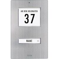 m-e modern-electronics KT 1-EG Klingeltaster mit Adressfeld, mit Namensschild 1fach Edelstahl 12 V/1