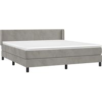 vidaXL Giroletto a Molle con Materasso Grigio Chiaro 180x200cm Velluto