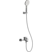 EVERSTEIN Badewannenarmatur Regendusche Duschsystem Chrom Set: Duscharmatur Wanneneinlauf Handbrause Brausegarnitur Komplettset Messing G1/2 Einhebelmischer Dusche Duschset Wasserhahn Modern Bad