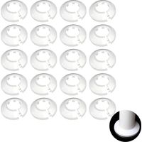 20 Piece Radiator Rosette Kit, 20 mm Pipe Cover Plumbing, Radiator Rosette (White)
