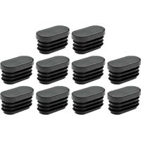 Cyclingcolors – 10x Embout de tube rentrant ovale antidérapant en PELD – Protection pour pieds de meubles – 25 x 15mm noir – Finition soignée