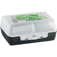 Emsa 516991 Variabolo-Contenitore per pappa, motivo: calcio, con paratia, in plastica, 16 x 11 x 7 cm