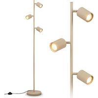 Briloner Lampadaire orientable 22 x 141 cm douille GU10 max. 9 W interrupteur au pied beige - Lampe sur pied pour salon chambre bureau