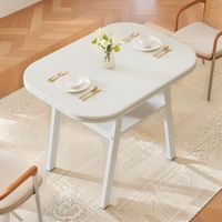 Petite table de salle à manger -80× 60 ×76 cm - table de cuisine pour salle à manger - Petits espaces pour 4-6 Personnes -Blanc
