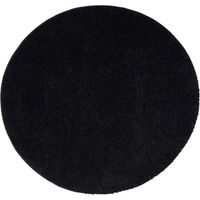 Tapis Rond à Poils Longs doux SOFTY, Tapis de Salon, Chambre, Couloir (Noir Anthracite - 160x160cm)