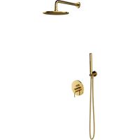OMNIRES Y - Set doccia con miscelatore ad incasso, con corpo incasso, diametro 25 cm, oro SYSY19GL