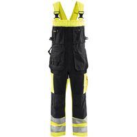 Salopette da lavoro con bretelle ad alta visibilità 2603 - Giallo fluorescente/Nero 54