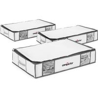 Lot 3 housses rangement sous vide L - COMPACTOR - 65 x 45 x H.15.5 cm - Blanc