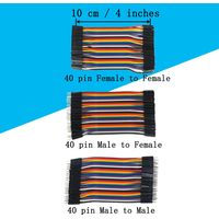 240 Pièces Breadboard Jumper Wires, 10 + 20 cm Male to Female, Male to Male, Female to Female, Kit de Câbles Métalliques pour les projets Arduino et Raspberry Pi