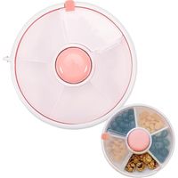 Spinner à collation avec dragonne, bol à collation avec couvercle et compartiments, assiette à collation, melon, bonbons, organisateur de graines portable - rose corail