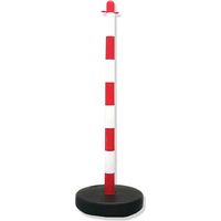 Paletto Segnaletico Bianco e Rosso con Base Riempibile – H 90 cm