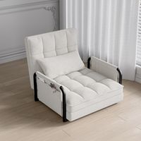 Schlafsofa für 1 Person – 5 verstellbare Rückenlehnenpositionen – mit Stauraum – Sherpa-Wolle – multifunktional – Weiß