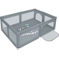 Laufgitter für Baby,Faltbar Baby,Haloyo®,Playpen Kinderzaun,Kinder-Laufstall,mit 50 Kugel,Laufstall Weich et Rutschfest,205 x 147 x 66cm,dunkelgrau