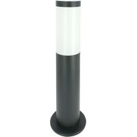 Arum Lighting – Borne lumineuse d'extérieur 45cm IP44 – Acier inoxydable gris anthracite – Diffuseur polycarbonate traité UV – Compatible ampoule E27