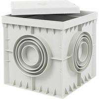 Revisionsschacht Kontrollschacht 400x400x400mm mit Deckel Einlaufschacht Kanalschacht Hofablauf