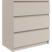 Selsey Sandia – Comò con tre cassetti e frontale scanalato grigio cashmere, 70 cm