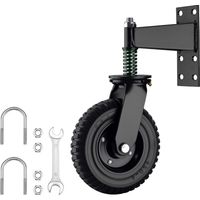 Wiltec Roulette de portail – 200 mm, capacité max. 275 kg – en Caoutchouc et Acier – rotative 360° – avec vis de montage – Roue de porte