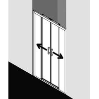 Kermi porte coulissante Pega D4B 1600x 1850 BV : 1560-1600 SIHG verre trempé transparent Clean